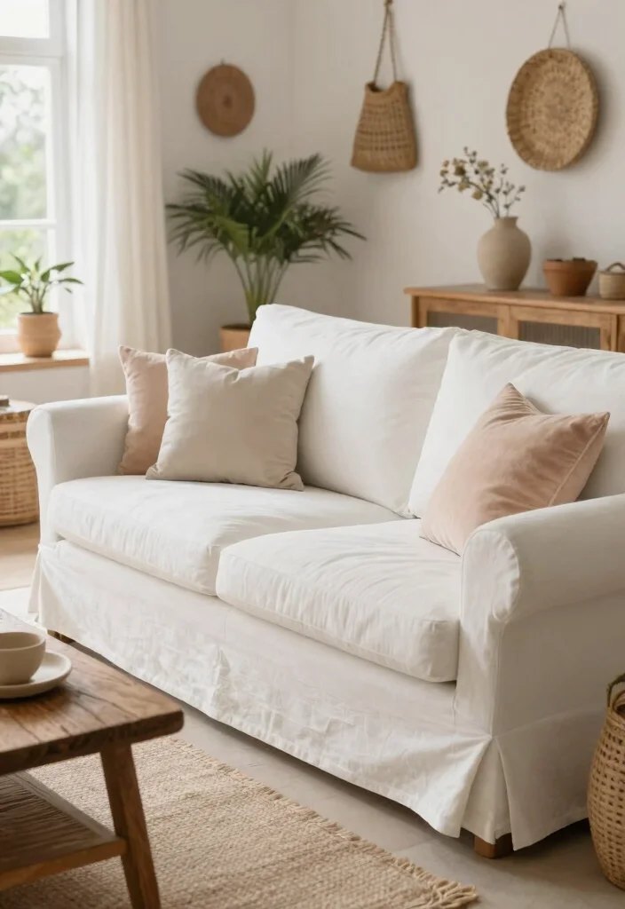27 Mediterranean Sofa Ideas for a Warm - 22. Ethereal White Sofa for Soft Serenity 1