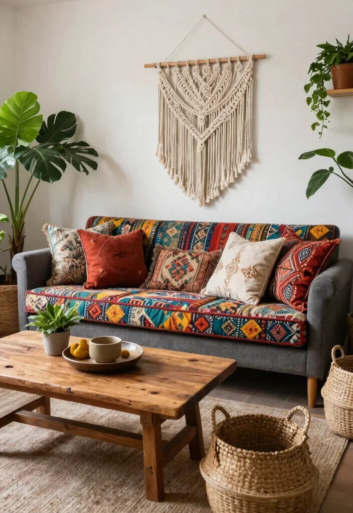 27 Mediterranean Sofa Ideas for a Warm - 3. Bohemian-Style Sofa for an Eclectic Touch 1