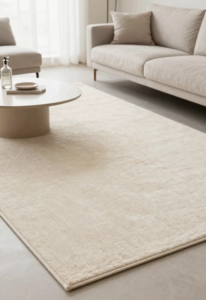 27 Plush Area Rugs That Make Your Living Room Feel Like a Cloud - 16. Minimalist Approach 1
