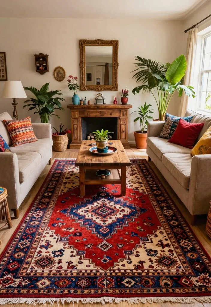 27 Plush Area Rugs That Make Your Living Room Feel Like a Cloud - 20. Spanish Influence 1