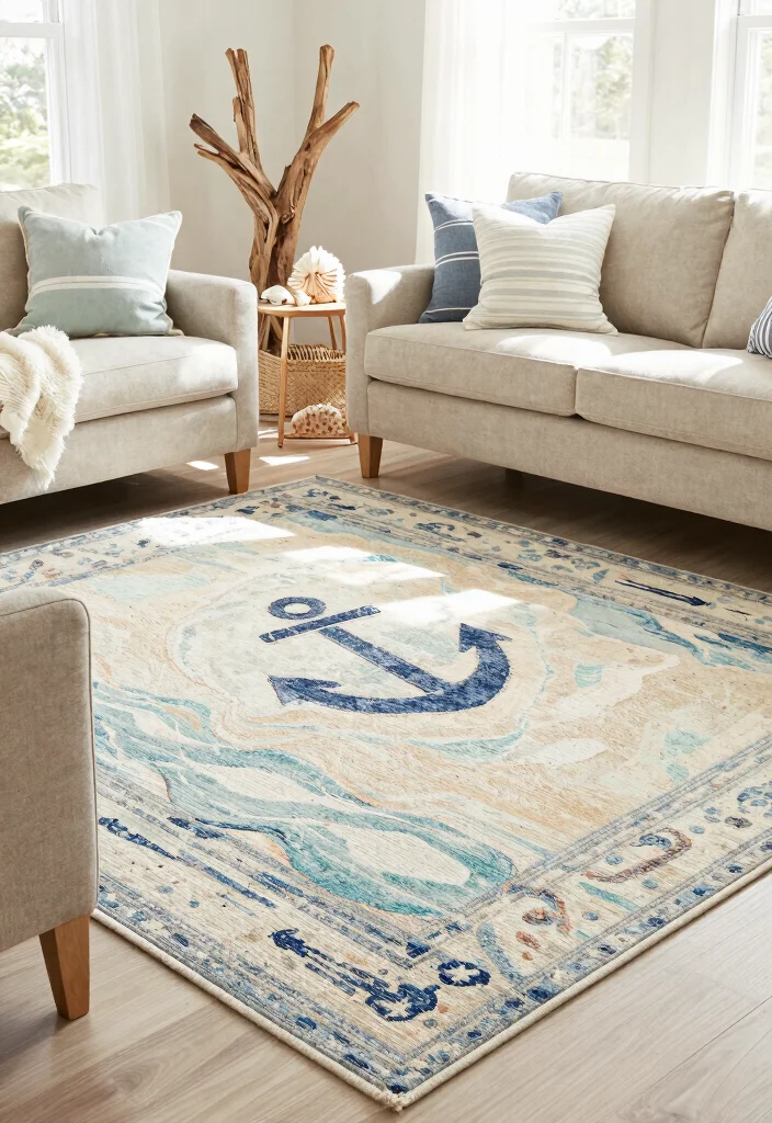 27 Plush Area Rugs That Make Your Living Room Feel Like a Cloud - 22. Coastal Comfort 1