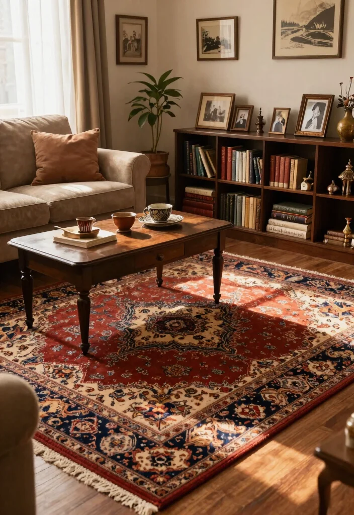27 Plush Area Rugs That Make Your Living Room Feel Like a Cloud - 4. Vintage Inspired 1