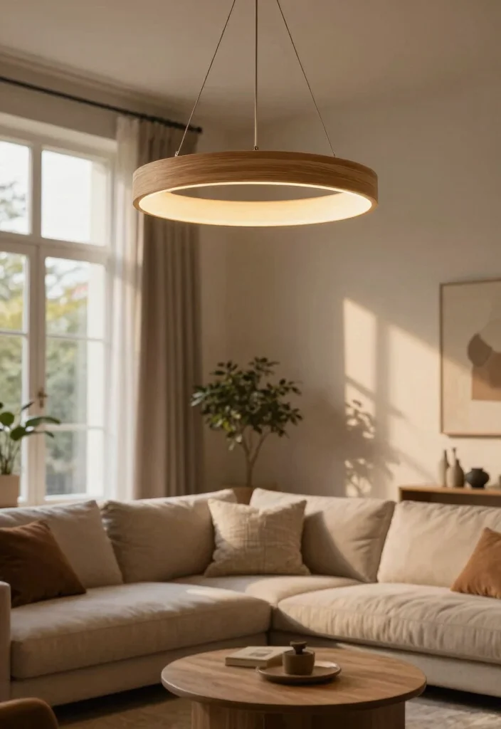 27 Round Furniture Ideas That Add Flow to Your Living Room - 11. Circular Lighting Fixtures: Brightening Up the Space 1
