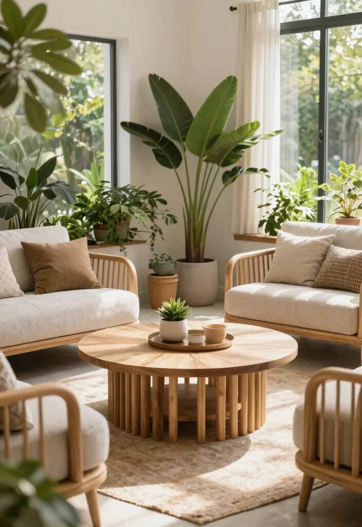 27 Round Furniture Ideas That Add Flow to Your Living Room - 21. Round Outdoor Furniture: Bringing Nature Inside 1