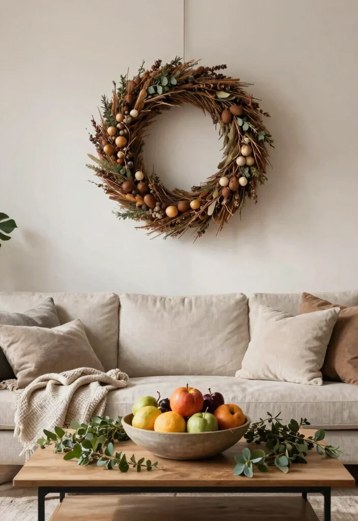 27 Round Furniture Ideas That Add Flow to Your Living Room - 27. Round Seasonal Decor: Celebrate with Style 1