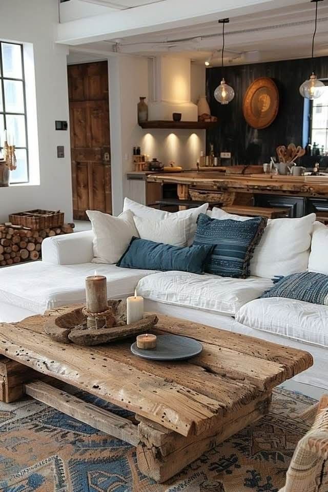 27 Sectional Living Room Couch Ideas for Every Layout - 11. Farmhouse Sectionals for Rustic Comfort 1