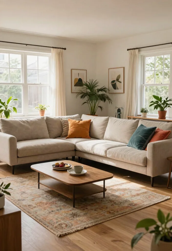 27 Sectional Living Room Couch Ideas for Every Layout - 21. Floating Sectionals for an Open Feel 1