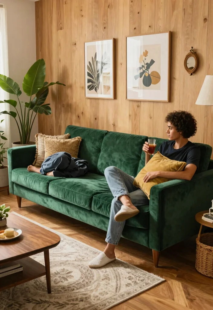 28 Best Comfy Sofas That Are Stylish Too - 2. Vintage Velvet Sofa 1