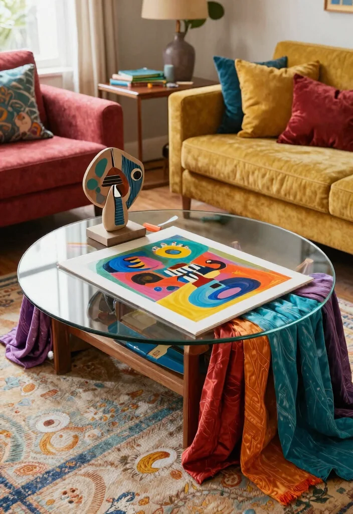 28 Center Table Living Room Ideas for Every Style - 10. Artistic Touches 1