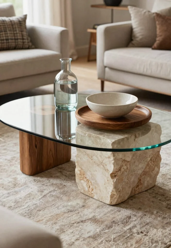 28 Center Table Living Room Ideas for Every Style - 19. Layered Textures 1