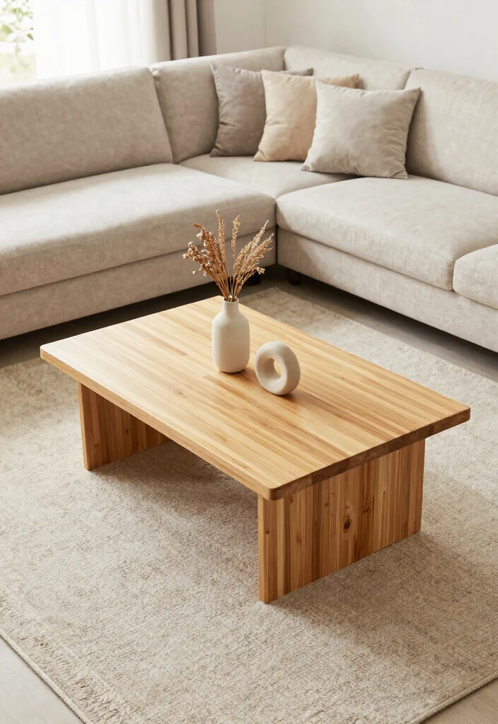28 Center Table Living Room Ideas for Every Style - 2. Modern Minimalist Vibe 1