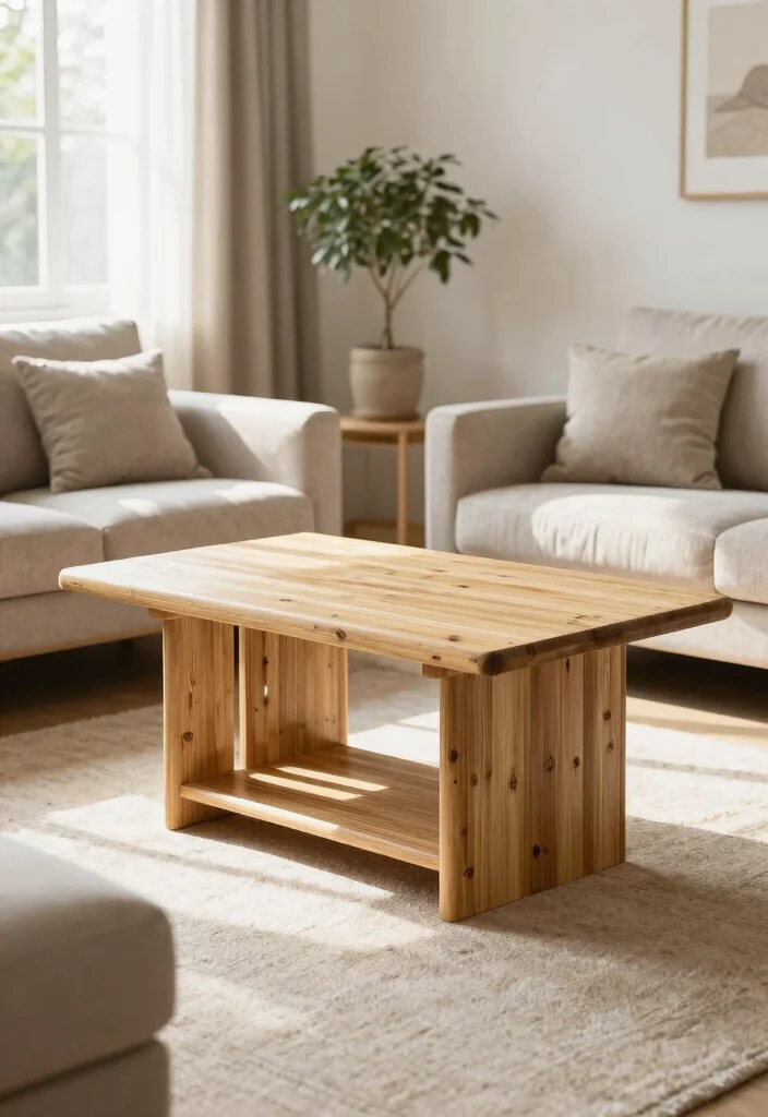 28 Center Table Living Room Ideas for Every Style - 21. Eco-Friendly Bamboo Tables 1