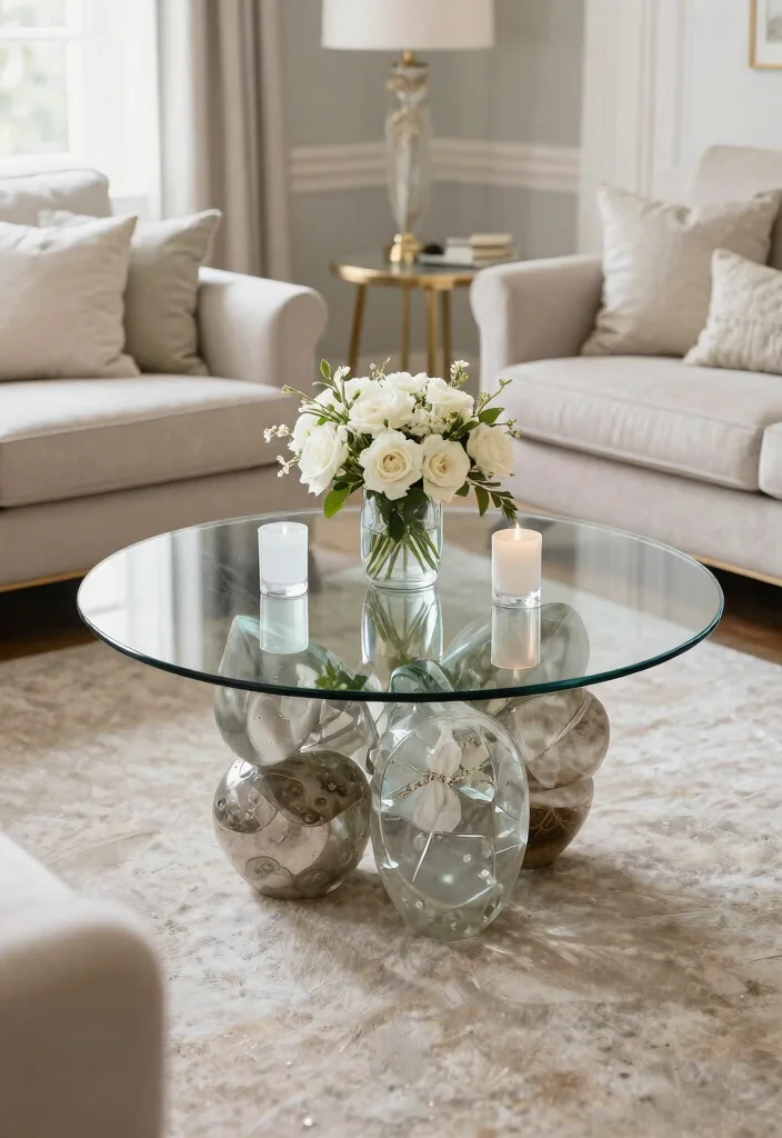 28 Center Table Living Room Ideas for Every Style - 23. Elegant Glass-top Designs 1