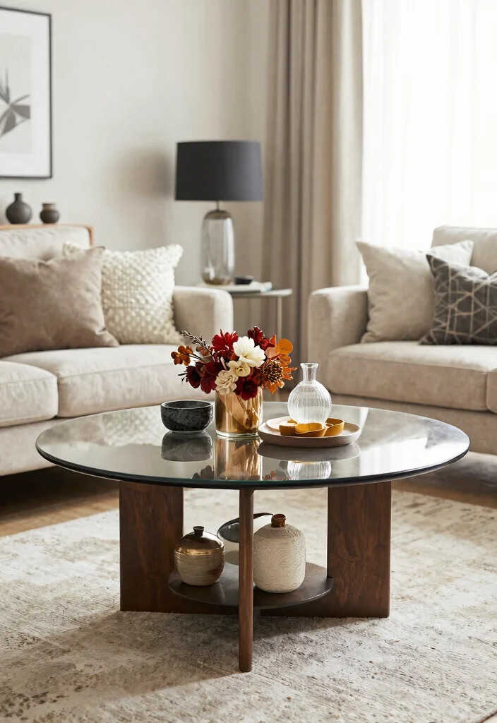 28 Center Table Living Room Ideas for Every Style - 28. Seasonal Decor Rotations 1