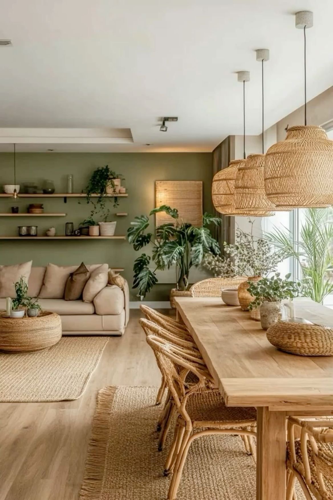 28 Center Table Living Room Ideas for Every Style - 8. Earthy Greens and Natural Textures 1