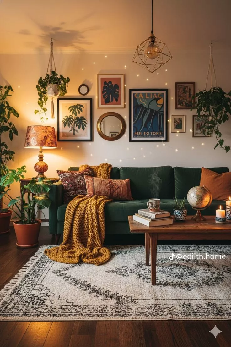 28 Green Velvet Sofa Living Room Ideas That Wow - 14. Textural Delight 1