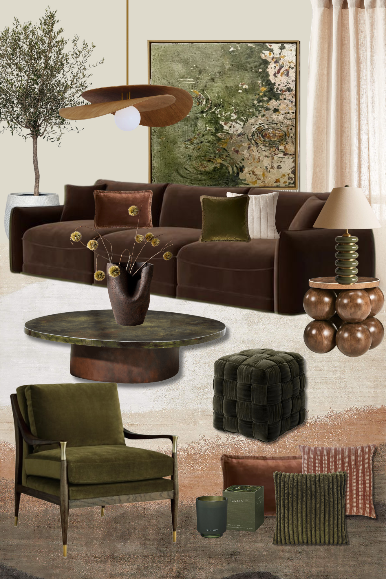 28 Green Velvet Sofa Living Room Ideas That Wow - 23. Bold Contrast 1