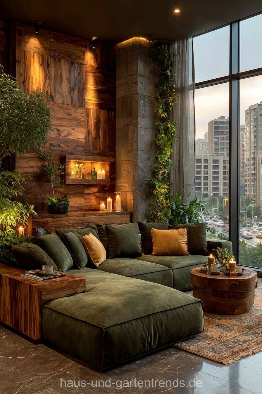 28 Green Velvet Sofa Living Room Ideas That Wow - 28. The Ultimate Comfort Zone 1