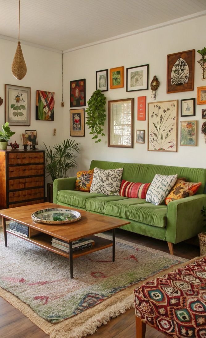 28 Green Velvet Sofa Living Room Ideas That Wow - 4. Scandinavian Serenity 1