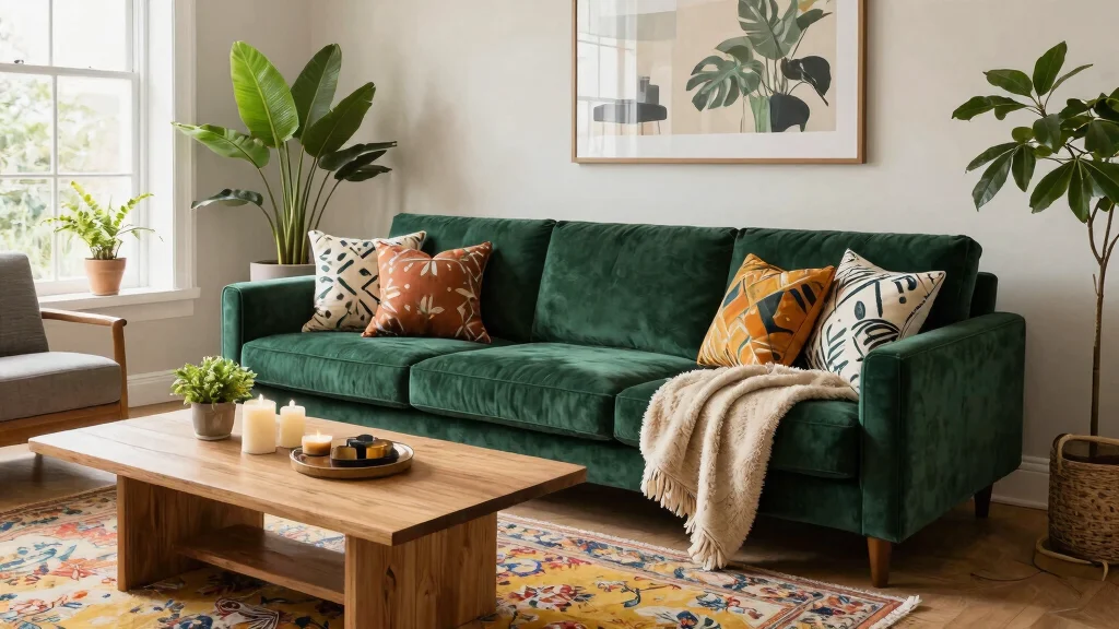 28 Green Velvet Sofa Living Room Ideas That Wow