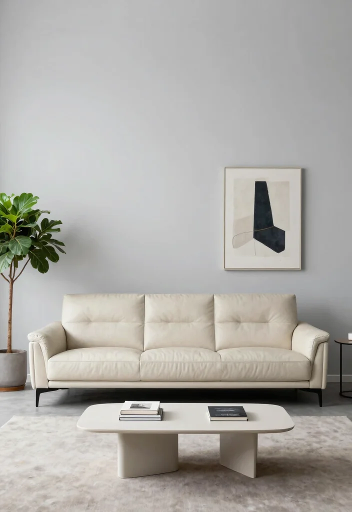 28 Leather Couch Living Room Ideas That Never Go Out of Style - 2. Minimalist Style with Clean Lines 1