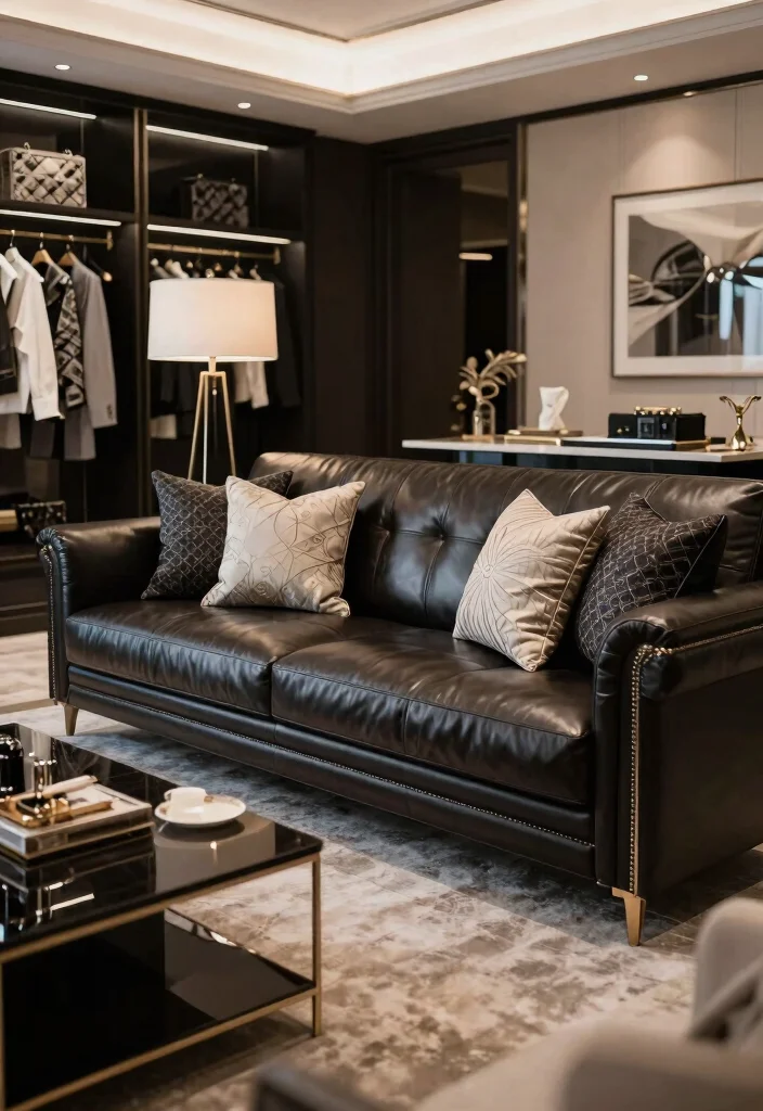 28 Leather Couch Living Room Ideas That Never Go Out of Style - 27. Upscale Boutique Style 1
