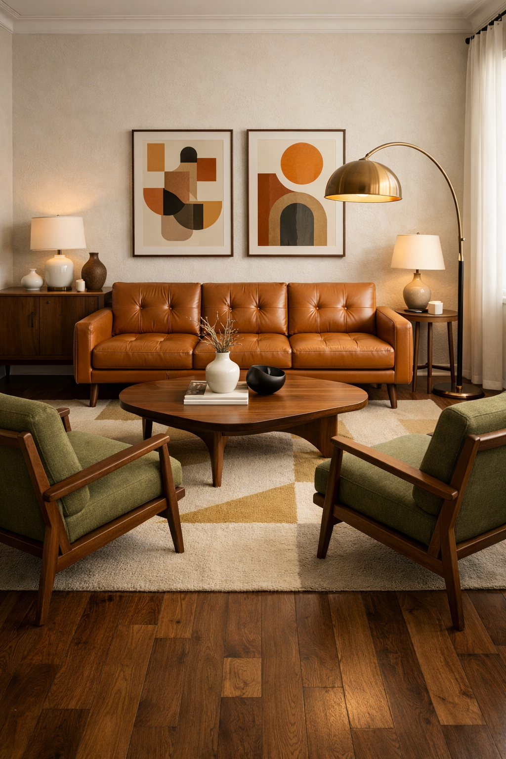 28 Leather Couch Living Room Ideas That Never Go Out of Style - 5. Scandinavian Comfort with Natural Elements 1