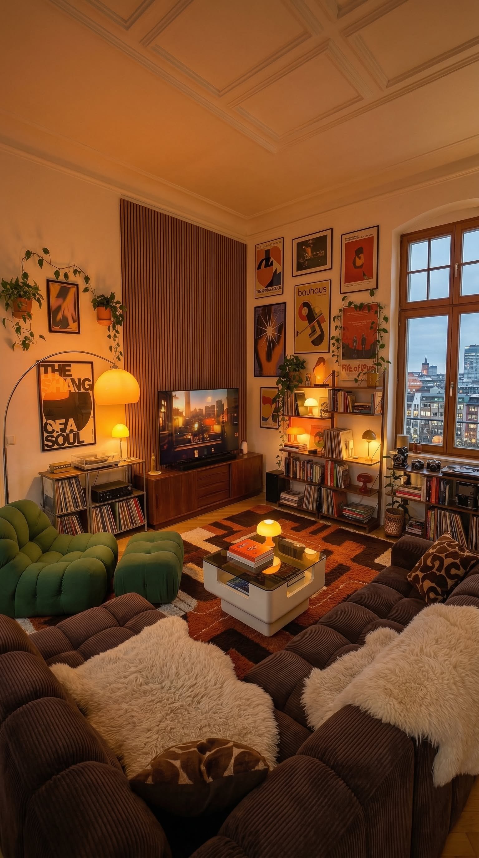 28 Leather Sectional Sofa Ideas That Redefine Cozy Living - 12. Statement Lighting 1