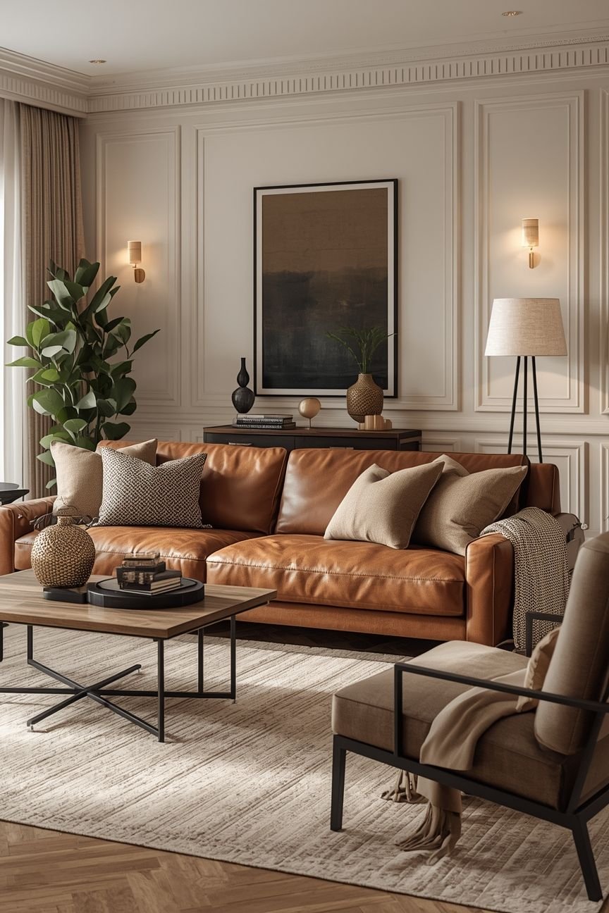 28 Leather Sectional Sofa Ideas That Redefine Cozy Living - 14. Personalized Touches 1