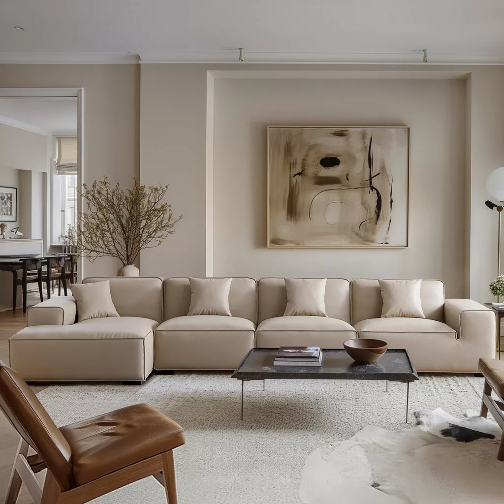 28 Leather Sectional Sofa Ideas That Redefine Cozy Living - 2. Minimalist Design Meets Comfort 1