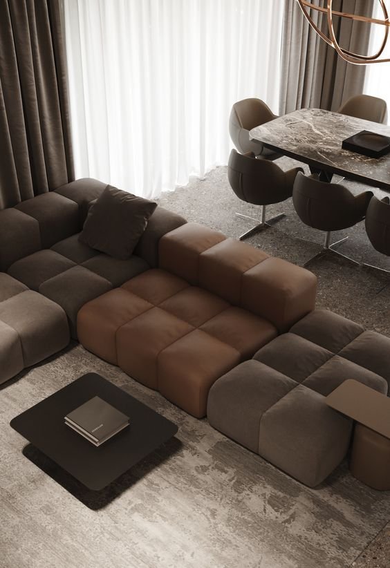 28 Leather Sectional Sofa Ideas That Redefine Cozy Living - 4. Chic and Modern Flair 1