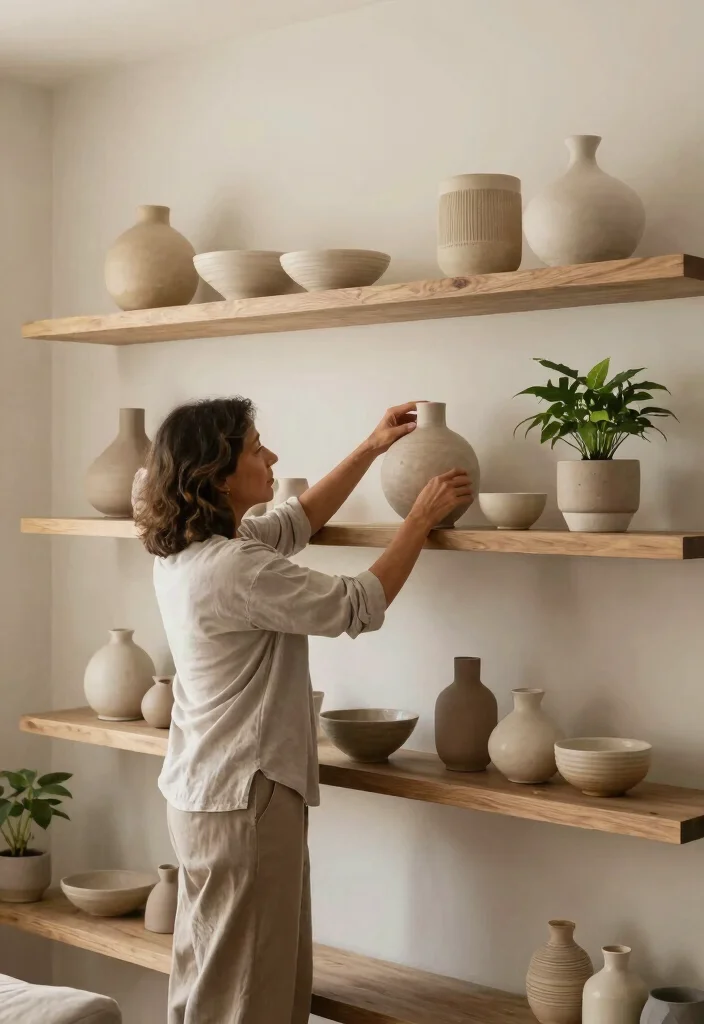 28 Living Room Shelf Ideas That Are Equal Parts Stylish and Functional - 24. Warm Neutral Tones 1