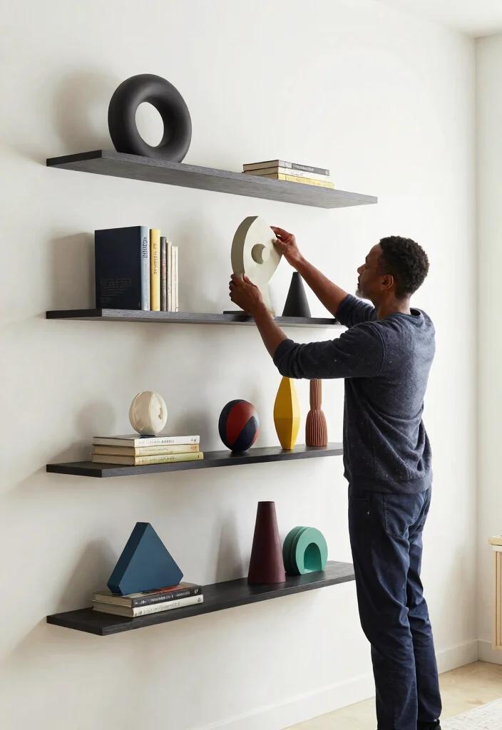28 Living Room Shelf Ideas That Are Equal Parts Stylish and Functional - 27. Geometric Shelving Designs 1