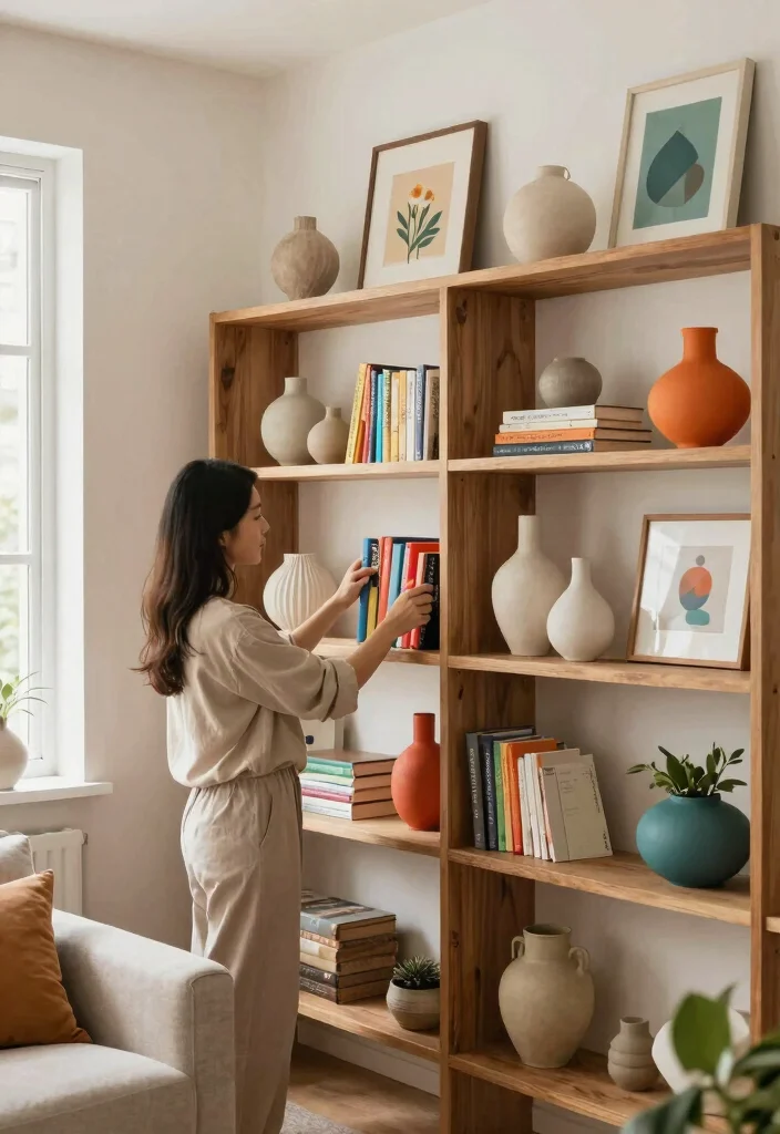 28 Living Room Shelf Ideas That Are Equal Parts Stylish and Functional - 5. Open Shelving for Display 1