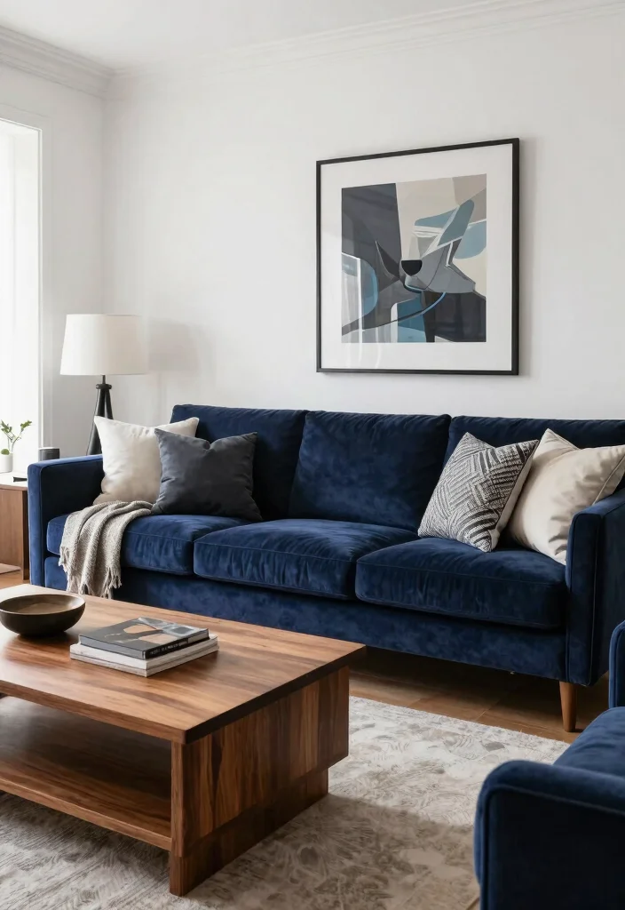 28 Luxury Sofa Living Room Ideas to Elevate Your Space - 17. High-Contrast Styles 1