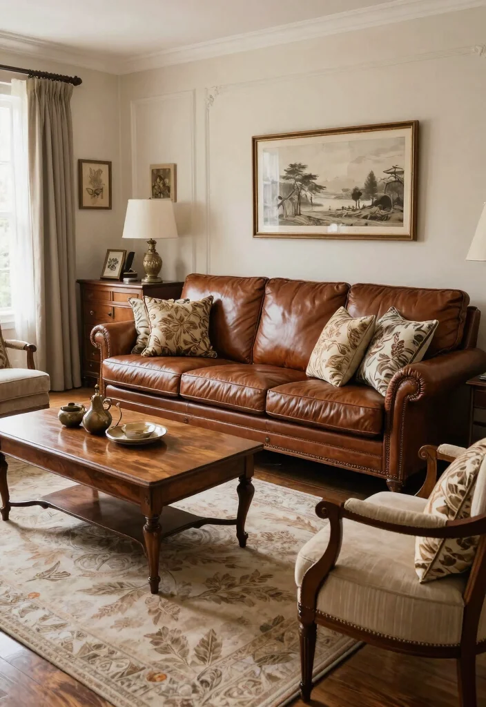 28 Luxury Sofa Living Room Ideas to Elevate Your Space - 27. Timeless Classics 1