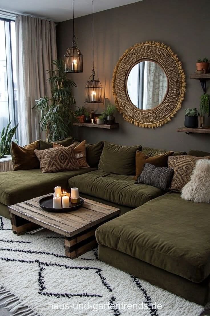28 Olive Green Sofa Ideas That Look Stunning in Any Room - 28. Incorporating Aromatic Elements 1