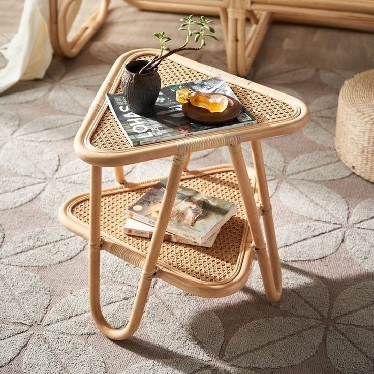 28 Rattan Coffee Table Ideas for a Boho Living Room - 11. Stackable Rattan Coffee Tables for Versatility 1