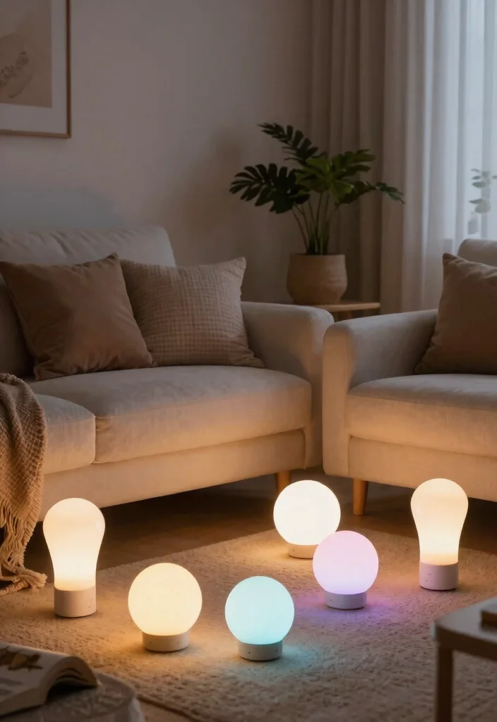 28 Room Lighting Ideas That Create the Perfect Ambiance - 16. Color-Changing Smart Bulbs 1