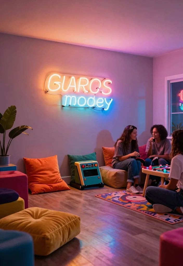 28 Room Lighting Ideas That Create the Perfect Ambiance - 24. Retro Neon Signs 1