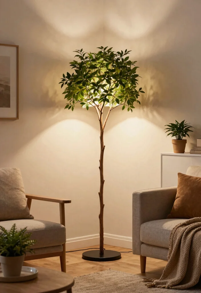 28 Room Lighting Ideas That Create the Perfect Ambiance - 26. Nature-Inspired Floor Lamps 1