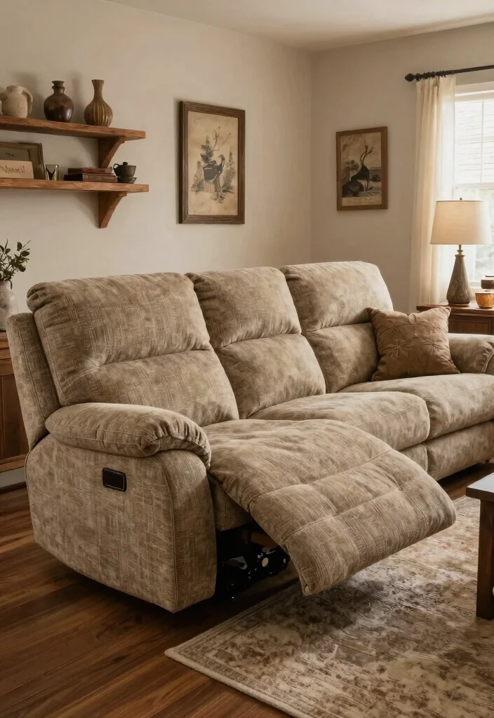 28 Rustic Reclining Sectional Ideas for a Cozy Living Room - 26. Customizing Your Sectional for Unique Style 1