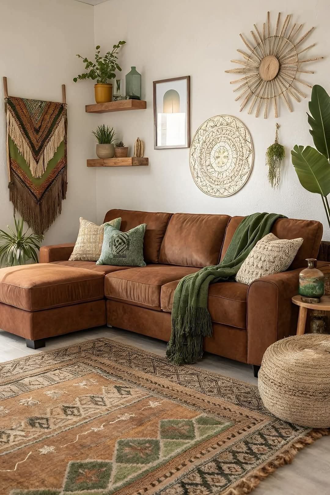28 Rustic Reclining Sectional Ideas for a Cozy Living Room - 28. Celebrating Your Space with Personal Touches 1