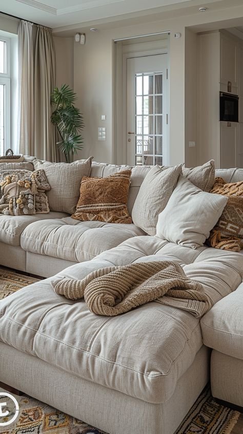 28 Rustic Reclining Sectional Ideas for a Cozy Living Room - 4. Rustic-Chic Velvet Sectional 1