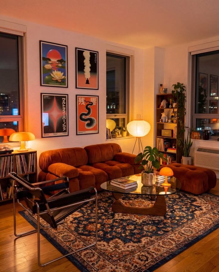 28 Rustic Reclining Sectional Ideas for a Cozy Living Room - 5. Cozy Corner Sectional with Ottoman 1
