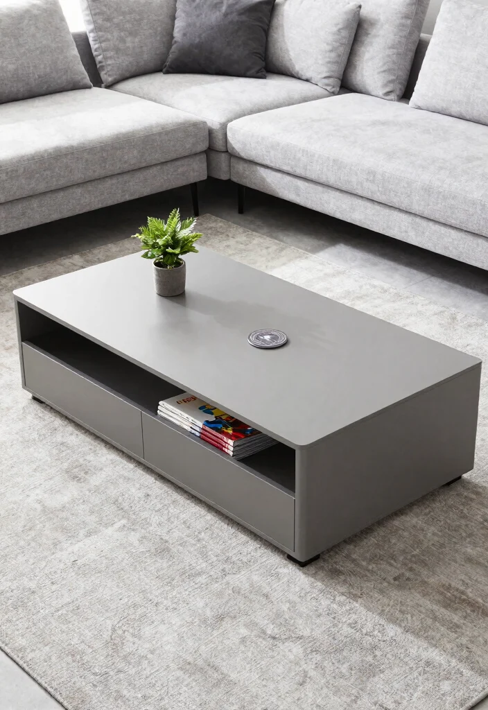 28 Sleek Coffee Table Ideas for a Minimalist Living Room - 15. Smart Space-Saving Coffee Table 1
