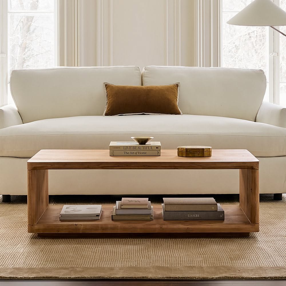28 Sleek Coffee Table Ideas for a Minimalist Living Room - 21. Classic Rectangular Coffee Table 1