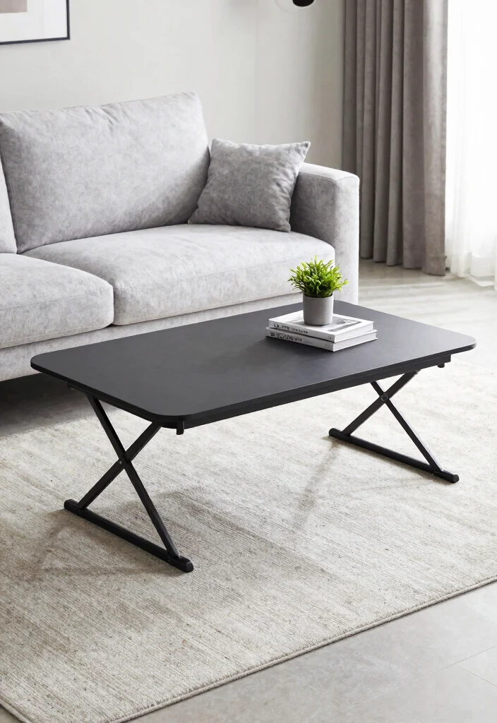 28 Sleek Coffee Table Ideas for a Minimalist Living Room - 24. Contemporary Folding Coffee Table 1