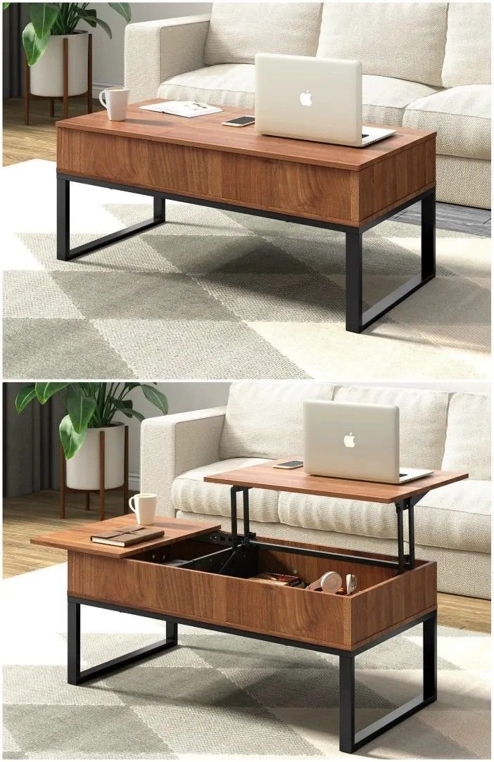 28 Sleek Coffee Table Ideas for a Minimalist Living Room - 25. Dual-Purpose Coffee Table 1
