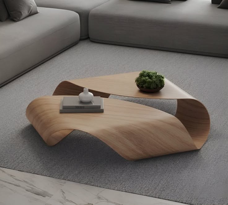 28 Sleek Coffee Table Ideas for a Minimalist Living Room - 26. Minimalist White and Wood Coffee Table 1
